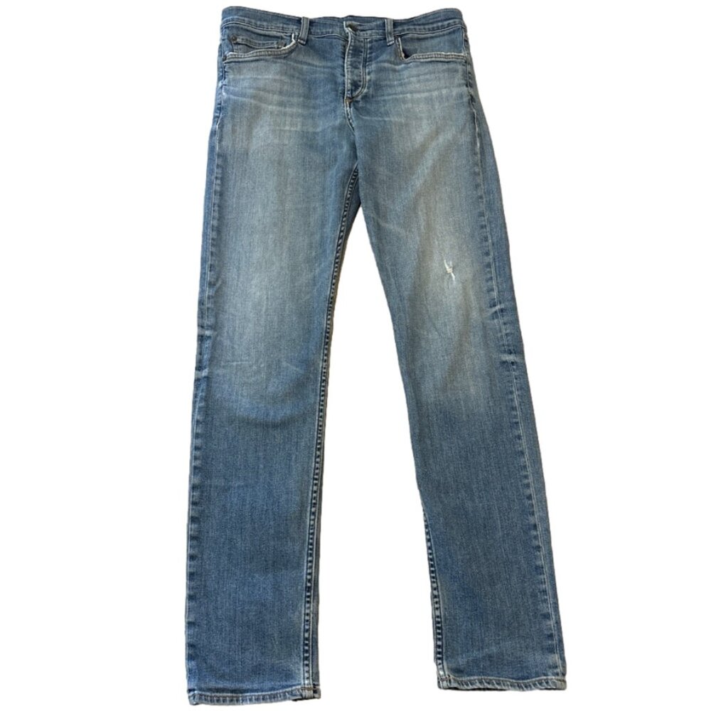 Rag & Bone Sz 14 Lenny Blue Medium Wash High Rise Slim Straight Leg Denim Jeans